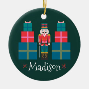 Custom Christmas Personalised Nutcracker Ceramic Tree Decoration