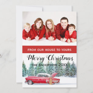 custom Christmas photo card classic car