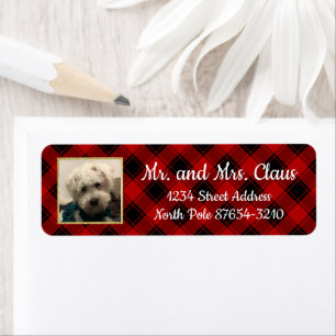 Custom Christmas Photo Frame Red and Black Plaid