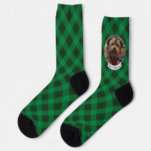 Custom Christmas Photo Frame Red and Green Plaid Socks
