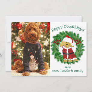 Custom Christmas Photo Santa Claus Goldendoodle
