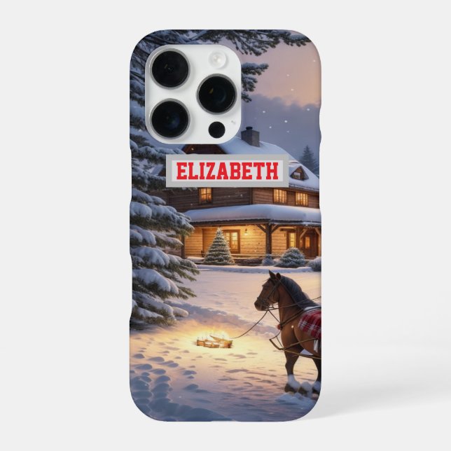 Custom Christmas Photo Wallpaper With Personalized iPhone Case (Back)