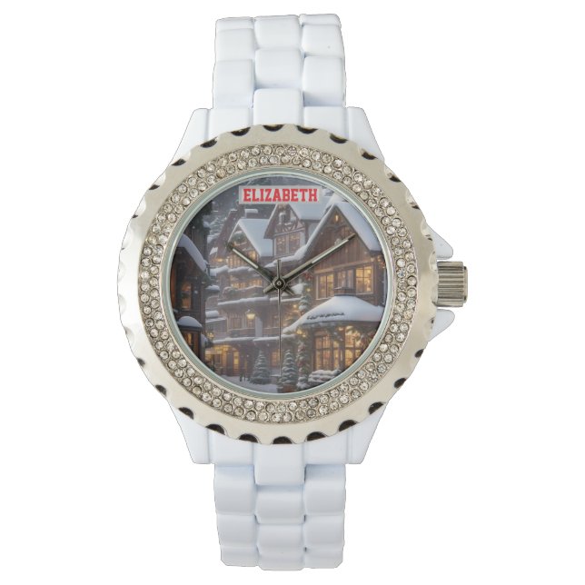 Custom Christmas Photo Wallpaper With Personalized Watch (Front)