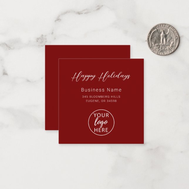 Custom Christmas Professional Company Logo Card (Front/Back In Situ)