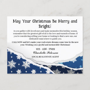 Custom Christmas Real Estate Farming Holiday Postcard