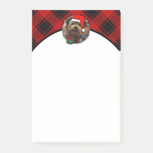 Custom Christmas Red and Black Plaid Photo Frame Post-it Notes