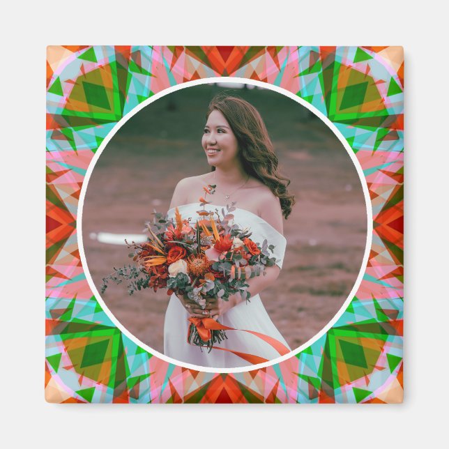 Custom Christmas Red Green Wedding Anniversary Magnet (Front)