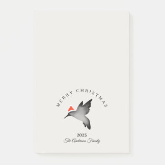 Custom Christmas red grey santa hummingbird Post-it Notes