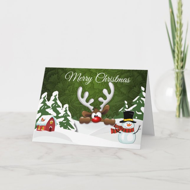 Custom Christmas Reindeer Games Greeting Card (Front)
