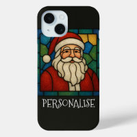 Custom Christmas Santa Art Deco Stained Glass