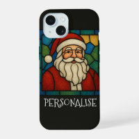 Custom Christmas Santa Art Deco Stained Glass