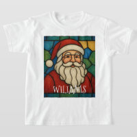 Custom Christmas Santa Art Deco Stained Glass