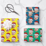 Custom Christmas Santa Hat Face Photo Wrapping Paper Sheet<br><div class="desc">Custom Christmas Santa Hat Face Photo Wrapping Paper</div>
