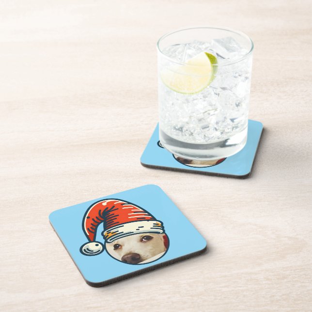Custom Christmas Santa Personalised Pet  Coaster (Right Side)