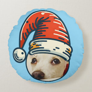 Custom Christmas Santa Personalised Pet Round Cushion