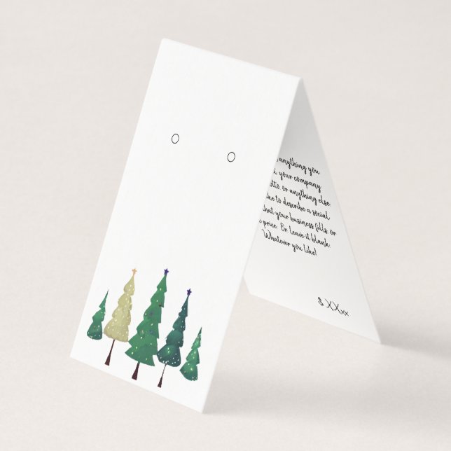 Custom Christmas Self-Stand Earring Display Cards (Front)