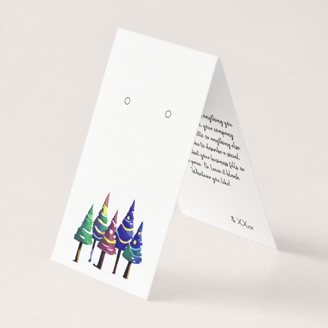 Custom Christmas Self-Stand Earring Display Cards (Front)