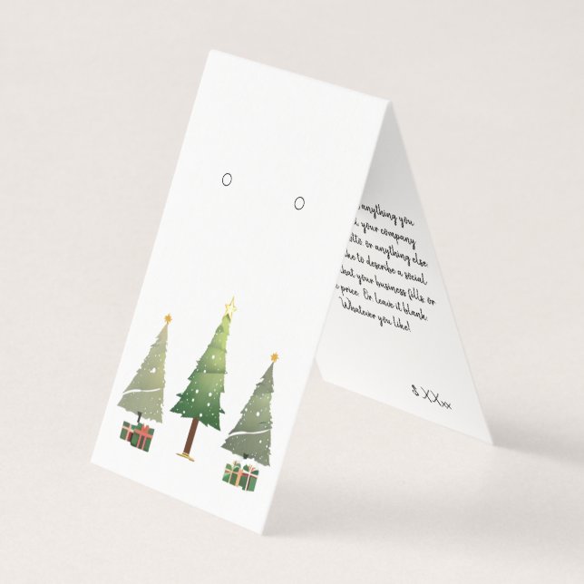 Custom Christmas Self-Stand Earring Display Cards (Front)