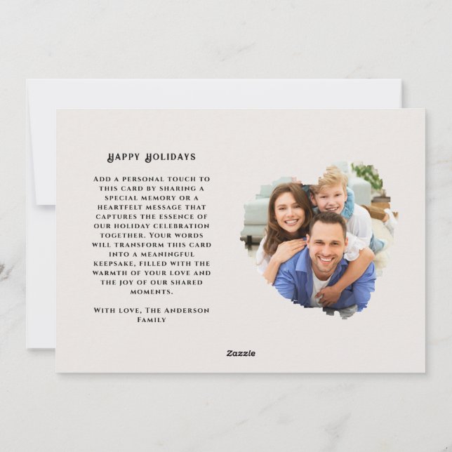 Custom Christmas Simple 4 Photo Holiday Card (Back)