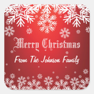 Custom Christmas Snowflakes Gift Tag Sticker