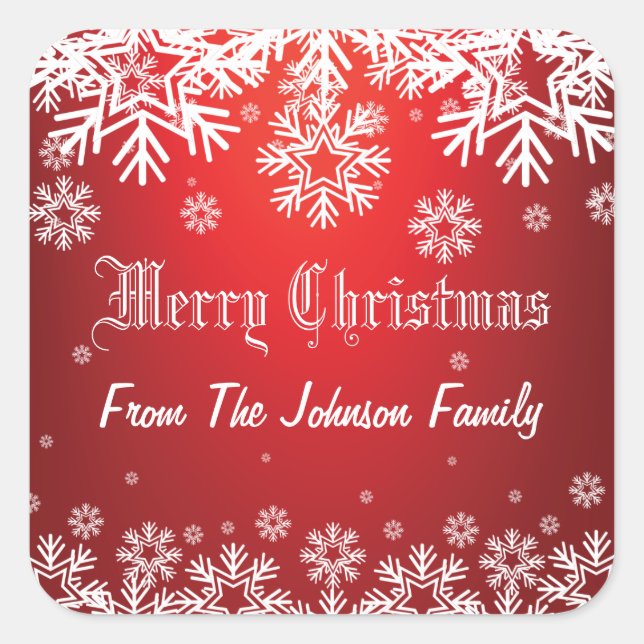 Custom Christmas Snowflakes Gift Tag Sticker (Front)