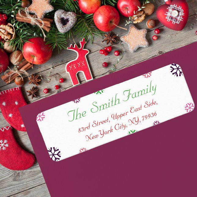 Custom Christmas Snowflakes Return Address Label (Custom Christmas Snowflakes Return Address Label)