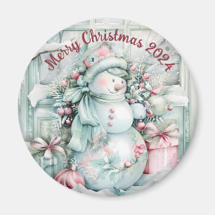 Custom Christmas Snowman Magnet