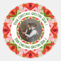 Custom Christmas Star Jolly Red Fun Photo Greeting