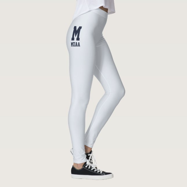 Custom Christmas Starlight Silver Midnight Navy Leggings (Right)