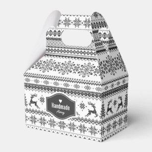 Custom Christmas sweater black fair isle pattern Favour Box