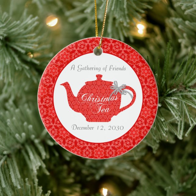 Custom Christmas Tea Party Keepsake Ceramic Tree Decoration (Tree)