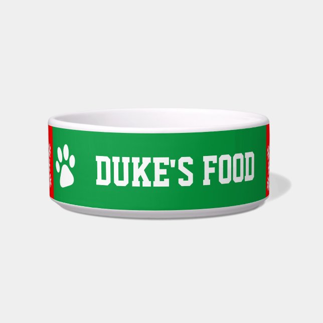 Custom Christmas theme pet food dish (Front)