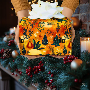 Custom Christmas Trees and Snowmen Kids Wrapping Paper