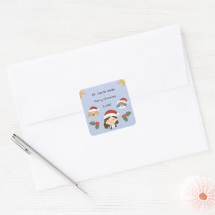 Custom Christmas Vet Friends Square Sticker