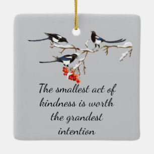 Custom Christmas Volunteer Magpies Quote Ceramic Ornament