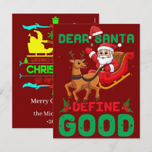 Custom Christmas Watercolor Graphics Personalised  Holiday Postcard