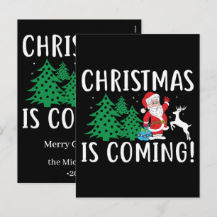 Custom Christmas Watercolor Graphics Personalised  Holiday Postcard