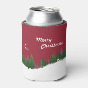 Custom Christmas Woods Scene Can Cooler