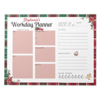 Custom Christmas Workday Planner Notepad