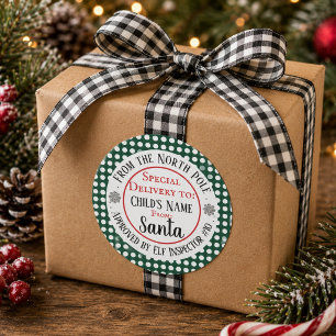 Custom Christmas Workshop Classic Round Sticker