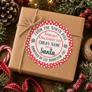 Custom Christmas Workshop Classic Round Sticker