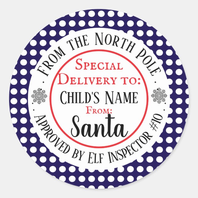 Custom Christmas Workshop Classic Round Sticker (Front)
