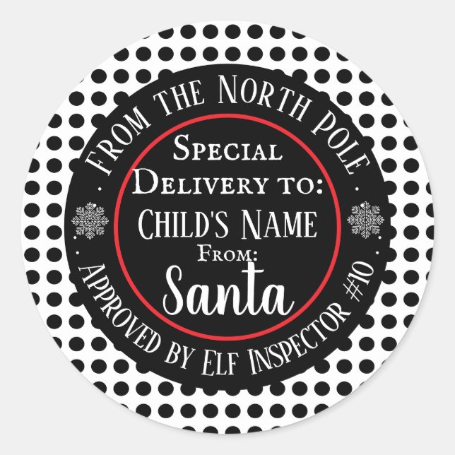 Custom Christmas Workshop Classic Round Sticker (Front)