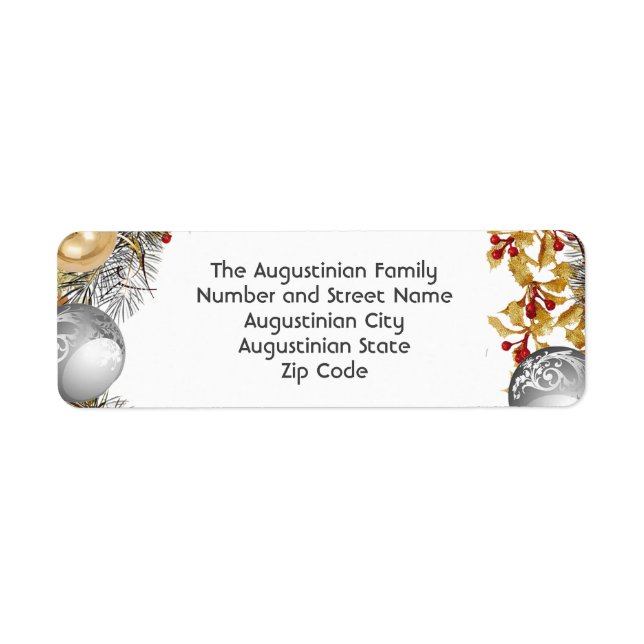 Custom CHRISTMAS WREATH Return Address Label (Front)