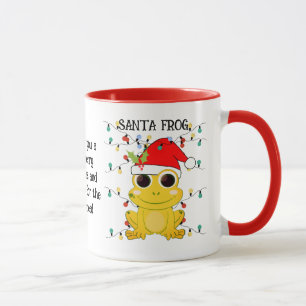Custom Christmas Yellow SANTA FROG Mug