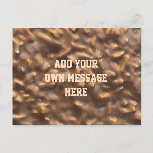 Custom Chunky Chocolate Custom Text Postcard (Front)