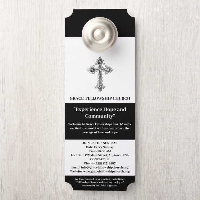 Custom Church Door Hanger (On Knob)