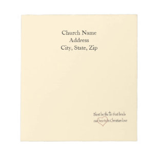 Custom Church Name Blest Be The Tie  Notepad