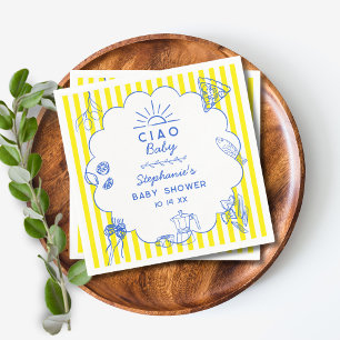 Custom Ciao Baby Italian Themed Baby Shower Decor Napkin
