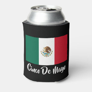 Custom Cinco De Mayo can coolers with Mexican flag